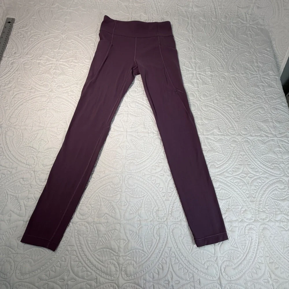 Athleta Girl High Rise Stash Your Treasures Tight Purple Leggings Kids Size L 12